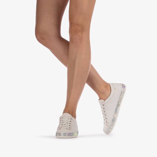 Le Silla Sneaker Denim Bianca Carta Con Cristalli