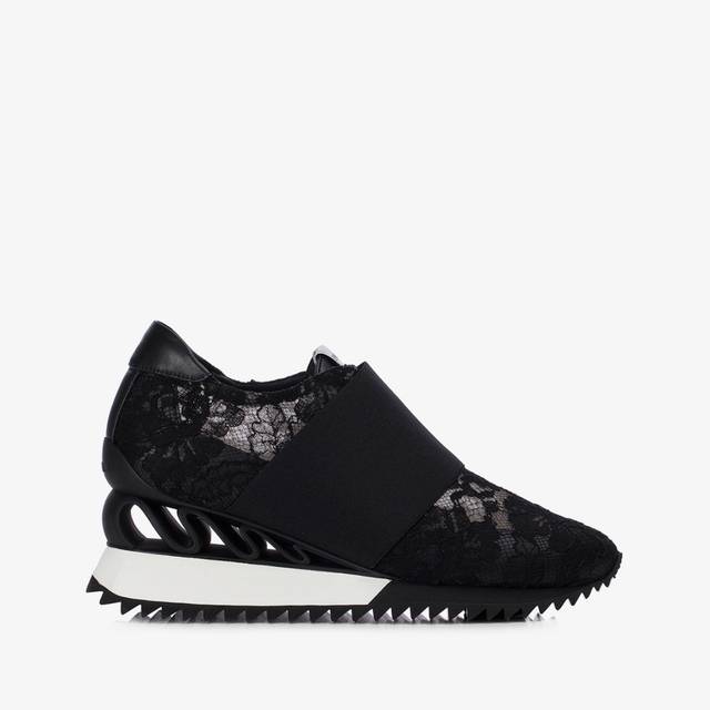 Le Silla Sneaker pizzo nera