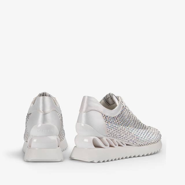 Le Silla Sneaker Rete Bianca Carta E Cristalli