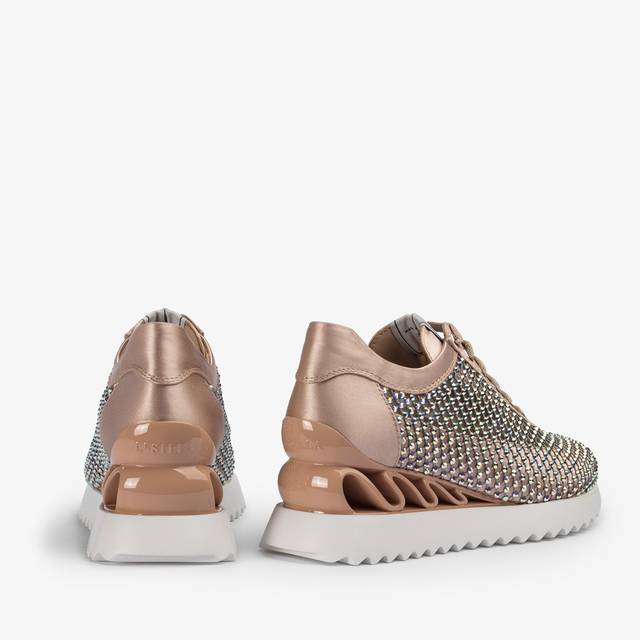 Le Silla Sneaker Rete Nude Skin E Cristalli