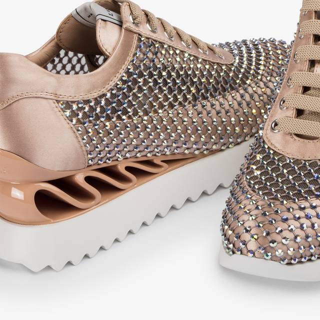 Le Silla Sneaker Rete Nude Skin E Cristalli