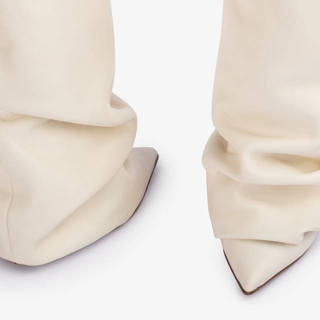 Le Silla Stivale Con Risvolto Nappa Bianco Milk