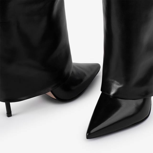 Le Silla Stivale Con Risvolto Nappa Nero