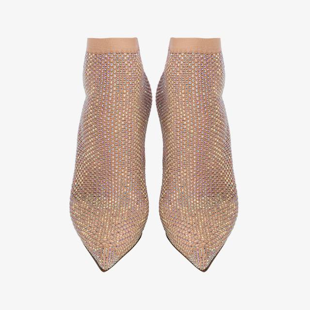Le Silla Stivaletto Calza Nude Skin Con Cristalli