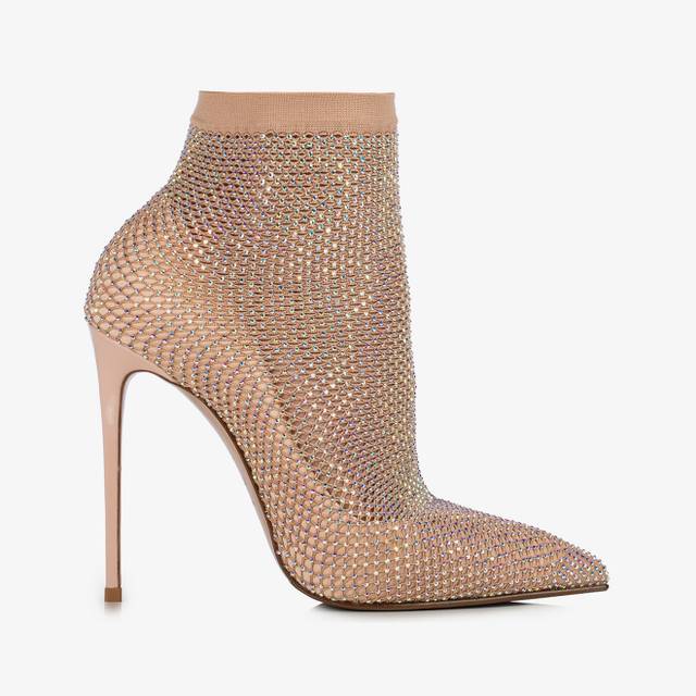 Le Silla Stivaletto calza nude skin con Cristalli