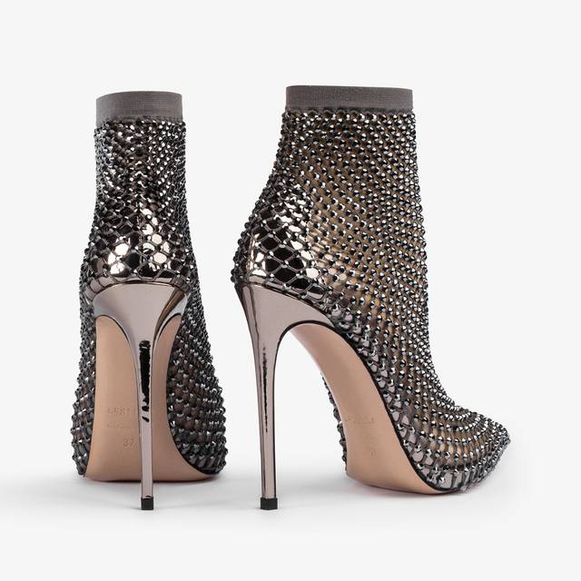 Le Silla Stivaletto Calza Peltro E Cristalli