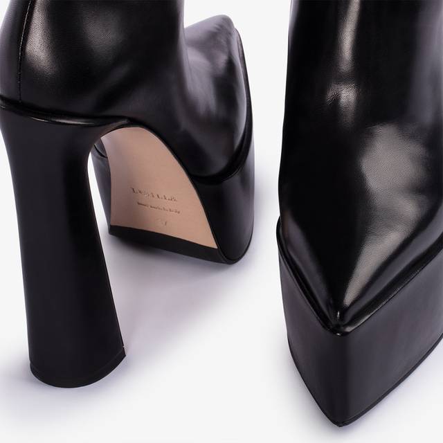 Le Silla Stivaletto Con Plateau Pelle Nero