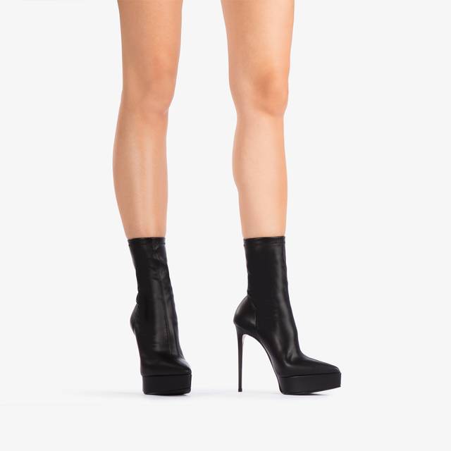 Le Silla Stivaletto Con Plateau Pelle Vegan Nero