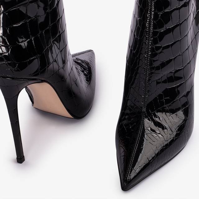 Le Silla Stivaletto Stampa Cocco Nero