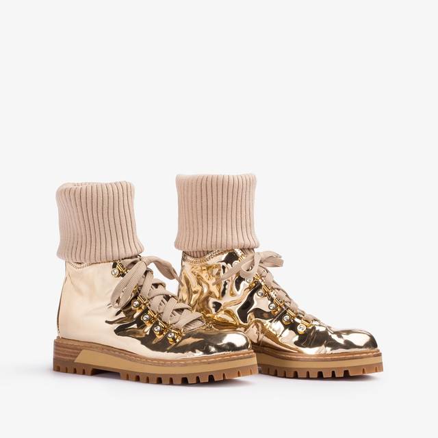 Le Silla Stivaletto Trekking Metallizzato Platino