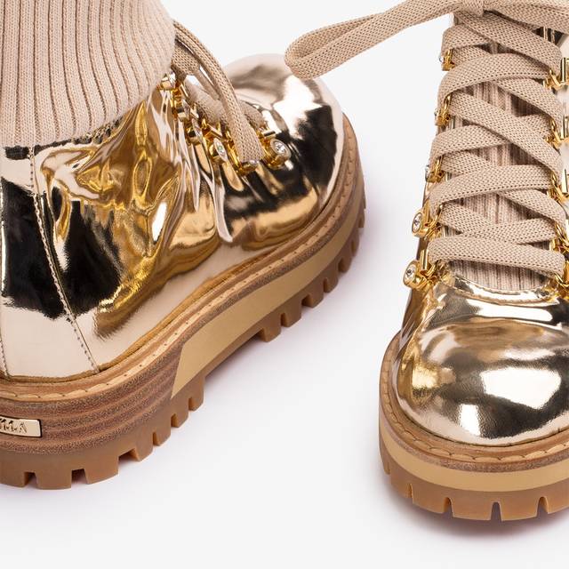 Le Silla Stivaletto Trekking Metallizzato Platino