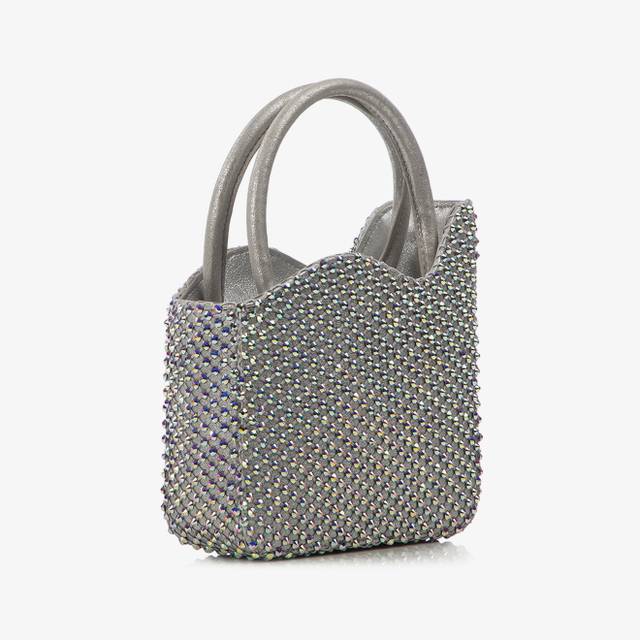 Le Silla Mini Bag Nappa Argento Eclissi E Cristalli