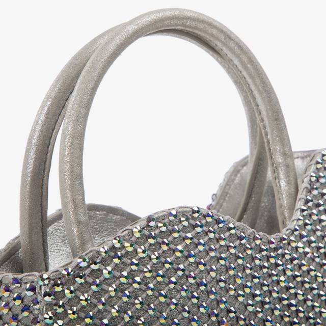 Le Silla Mini Bag Nappa Argento Eclissi E Cristalli