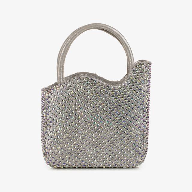 Le Silla Mini bag nappa argento eclissi e Cristalli