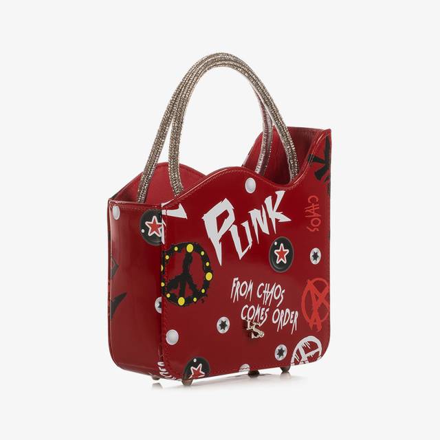 Le Silla Mini Bag Vernice Rossa E Bianca E Cristalli