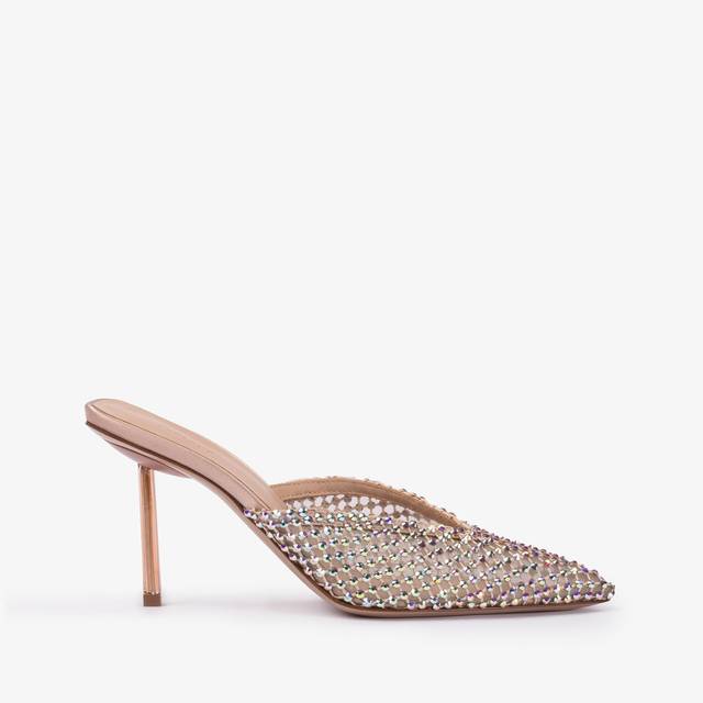 Le Silla Sabot gioiello rete nude skin con Cristalli