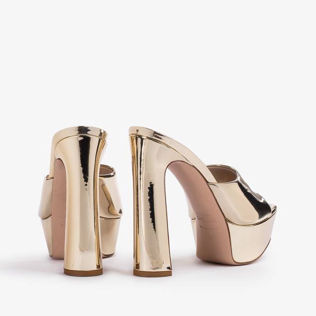 Le Silla Sandalo Con Plateau Effetto Specchiato Platino