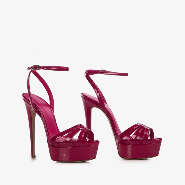 Le Silla Sandalo Con Plateau Vernice Fucsia Cosmopolitan