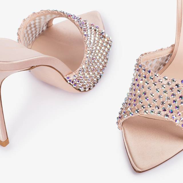 Le Silla Sandalo Gioiello Rete Nude Skin Con Cristalli