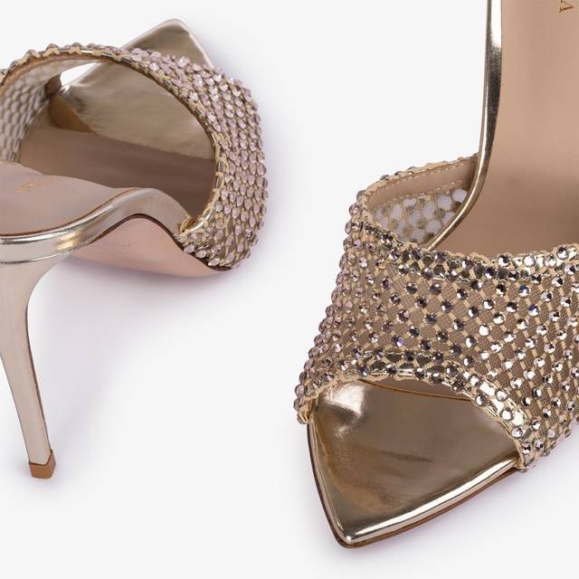 Le Silla Sandalo Gioiello Rete Platino Con Cristalli