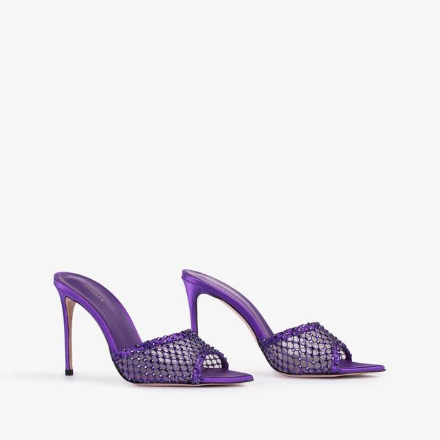 Le Silla Sandalo Gioiello Rete Viola Kamala Con Cristalli