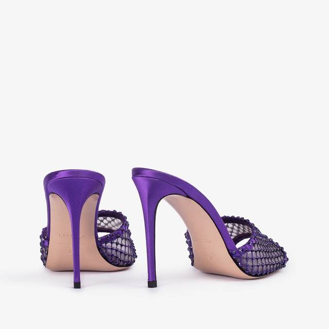 Le Silla Sandalo Gioiello Rete Viola Kamala Con Cristalli
