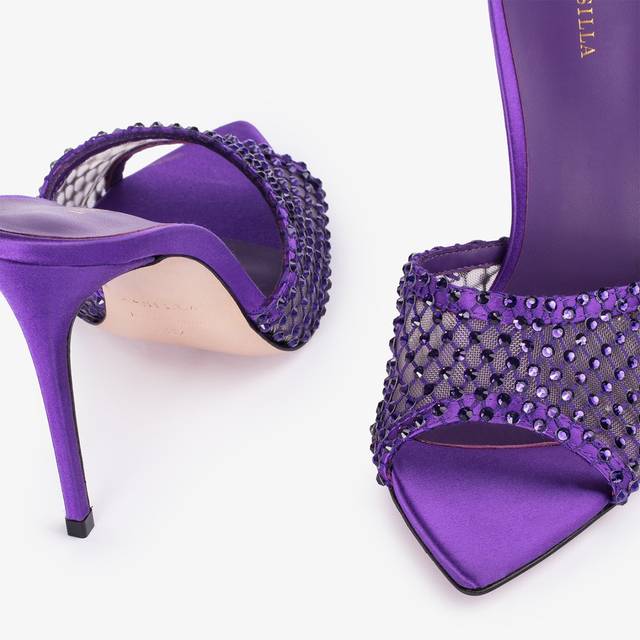 Le Silla Sandalo Gioiello Rete Viola Kamala Con Cristalli