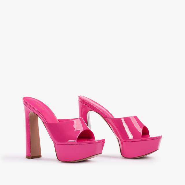 Le Silla Sandalo Mule Con Plateau Vernice Fucsia Party