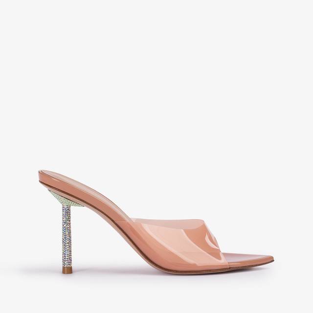 Le Silla Sandalo mule plexy nude phard con Cristalli