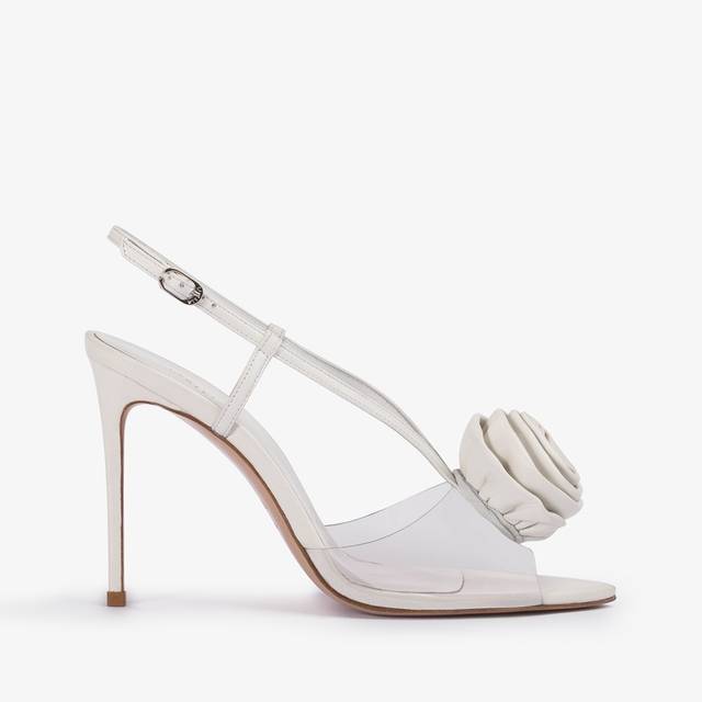 Le Silla Sandalo slingback plexy bianco carta con rosa