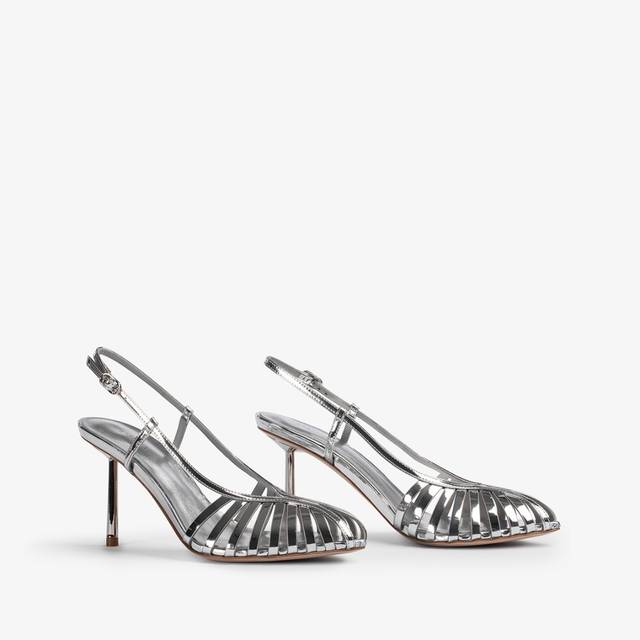 Le Silla Slingback Con Listini Metallizzata Argento