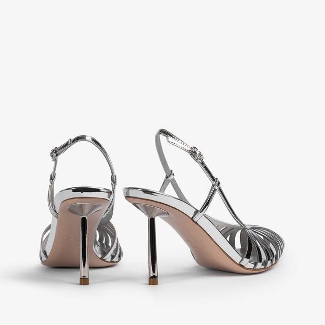 Le Silla Slingback Con Listini Metallizzata Argento