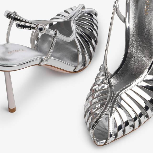 Le Silla Slingback Con Listini Metallizzata Argento