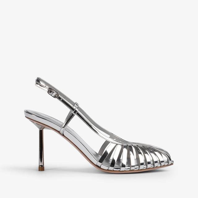 Le Silla Slingback con listini metallizzata argento
