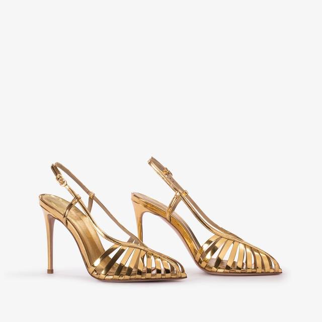 Le Silla Slingback Con Listini Metallizzata Oro Pepita