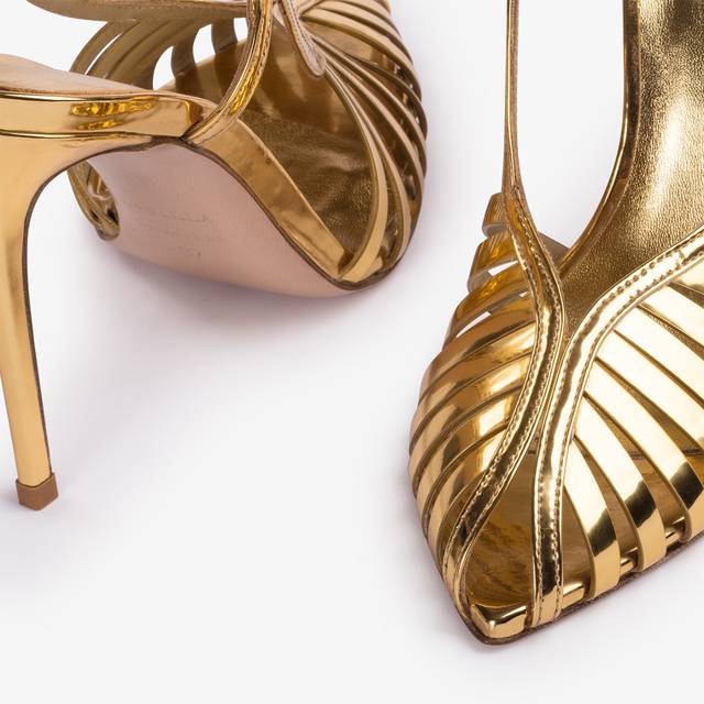 Le Silla Slingback Con Listini Metallizzata Oro Pepita