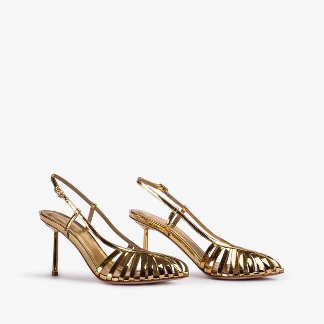 Le Silla Slingback Con Listini Metallizzata Oro Pepita