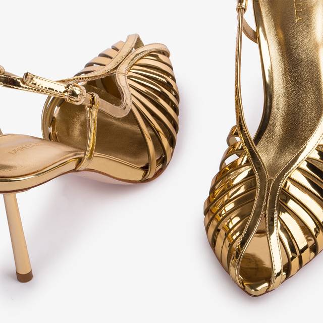 Le Silla Slingback Con Listini Metallizzata Oro Pepita