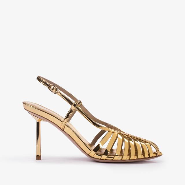 Le Silla Slingback con listini metallizzata oro pepita