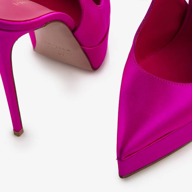 Le Silla Slingback Con Plateau Raso Fucsia Bouganville