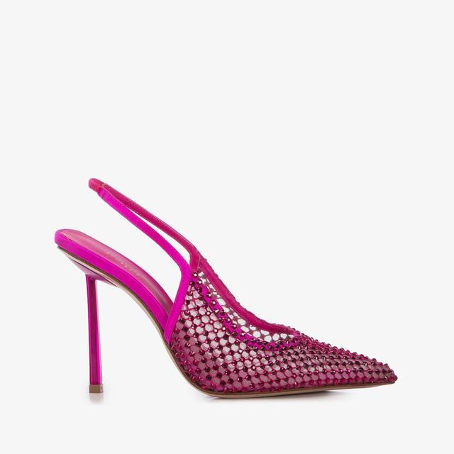 Le Silla Slingback gioiello rete fucsia bouganville