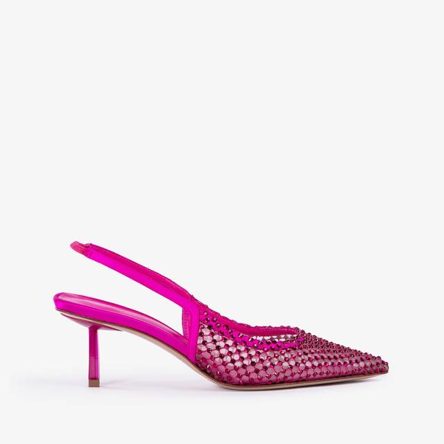 Le Silla Slingback gioiello rete fucsia bouganville