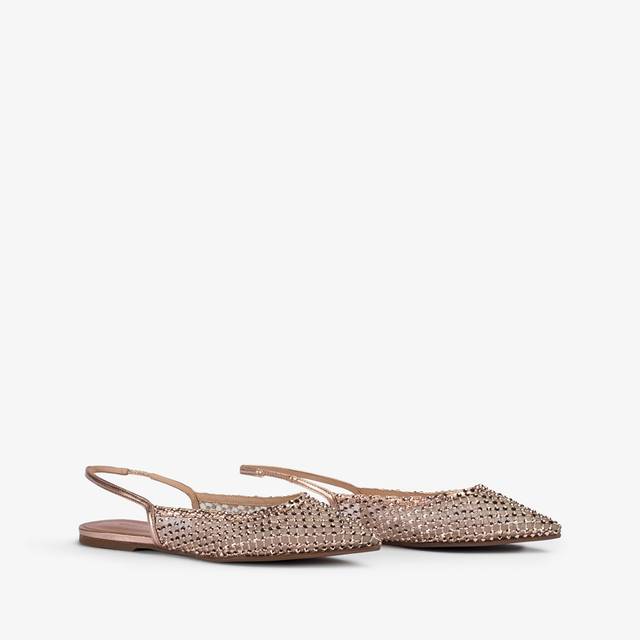 Le Silla Slingback Gioiello Rete Oro Rosa E Cristalli