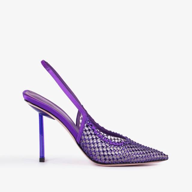 Le Silla Slingback gioiello rete viola Kamala e Cristalli