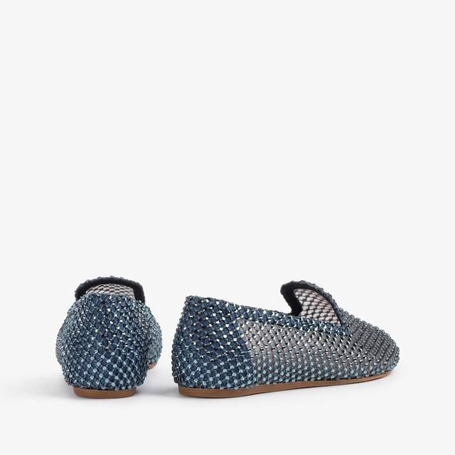 Le Silla Slipper Gioiello Rete Blu Denim E Cristalli