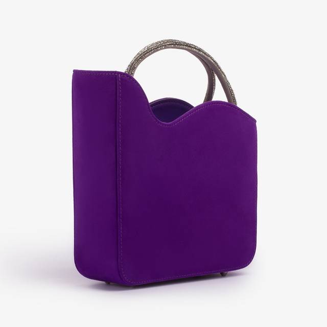 Le Silla Small Bag Camoscio Viola Queen E Cristalli