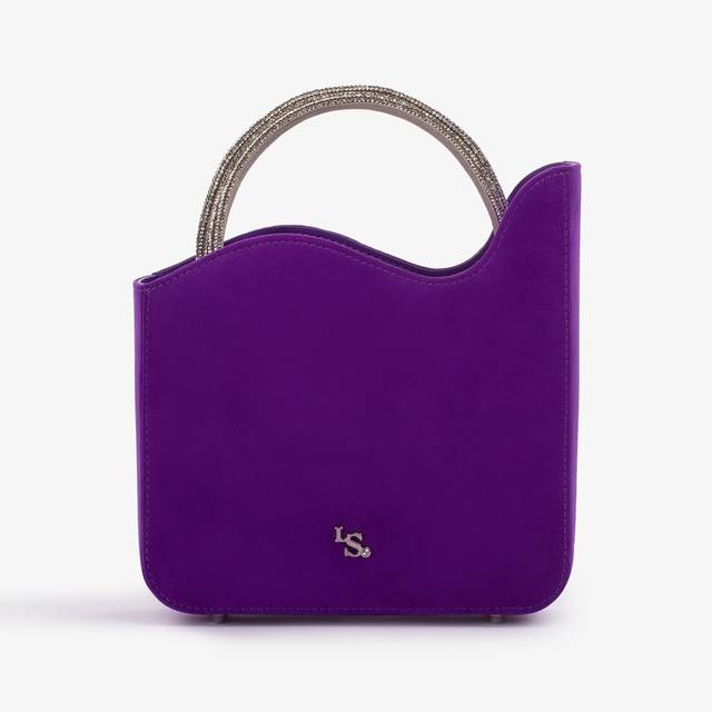 Le Silla Small bag camoscio viola queen e Cristalli