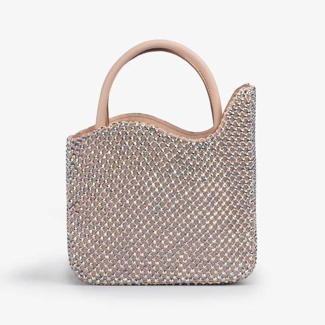 Le Silla Small bag gioiello rete nude skin e Cristalli