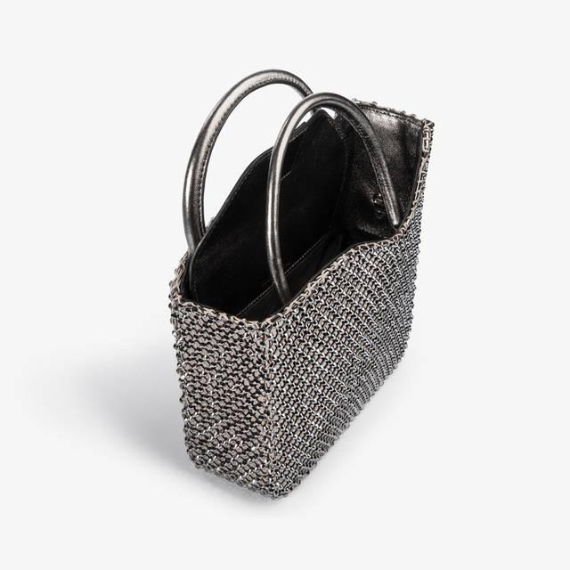 Le Silla Small Bag Gioiello Rete Peltro E Cristalli