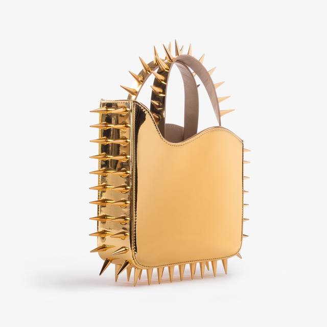 Le Silla Small Bag Metallizzata Oro Pepita Con Borchie